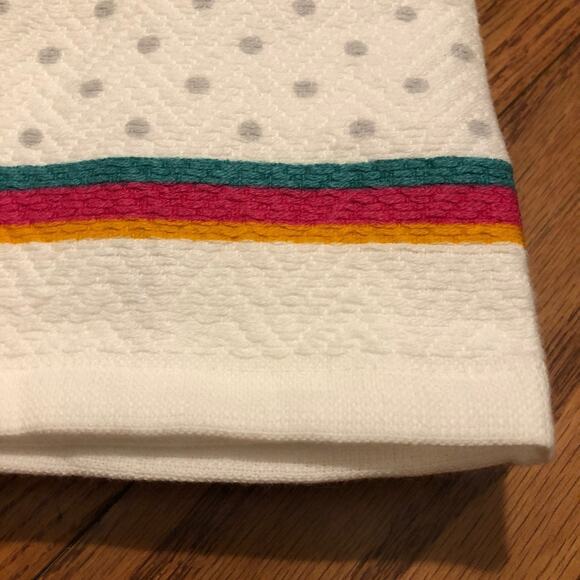 Skull Print Halloween White Dots Gray Kitchen Towels Set NWT - Picture 3 of 4